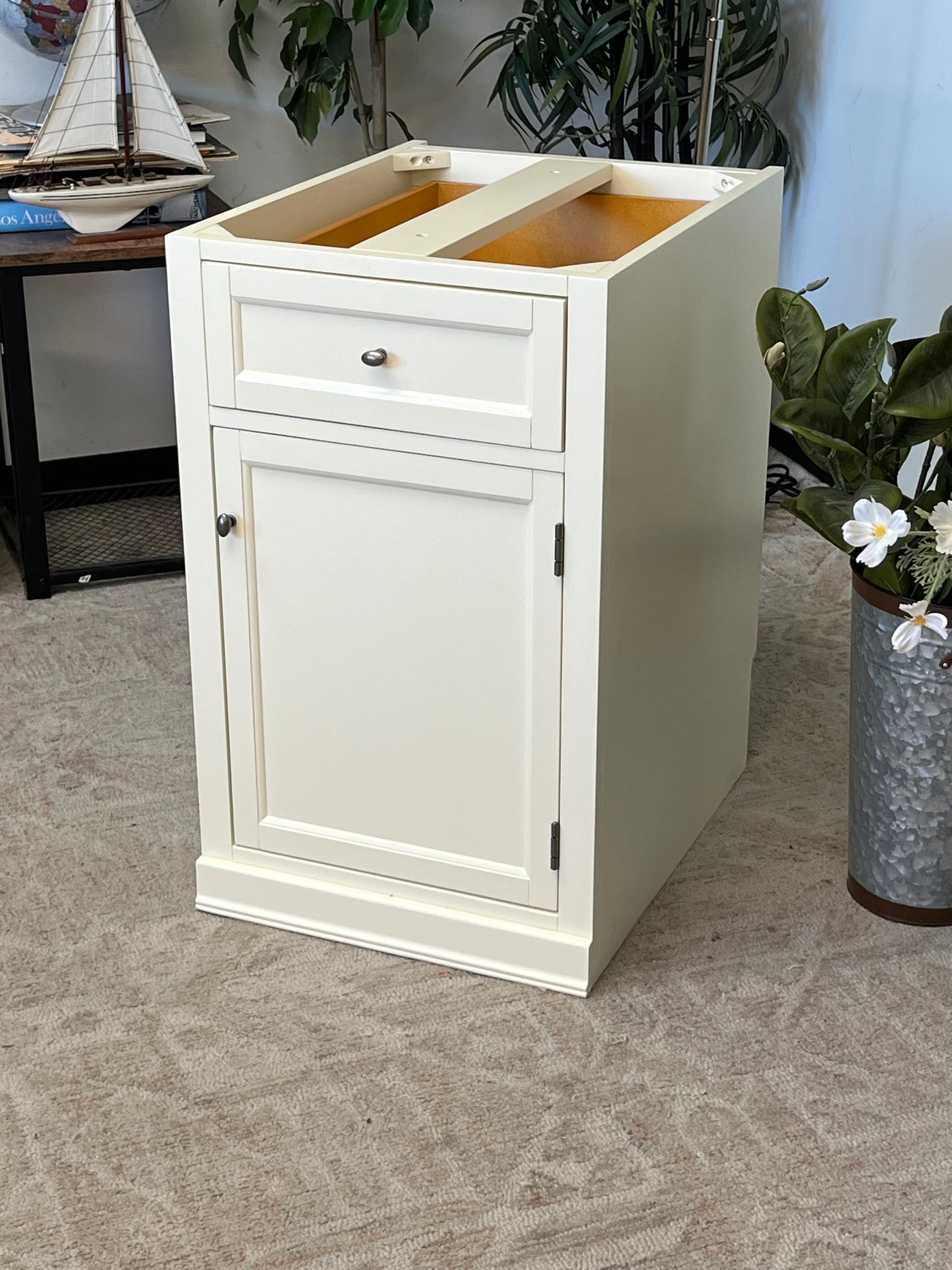 Farmhouse Style Pedestal Cabinet Without Top