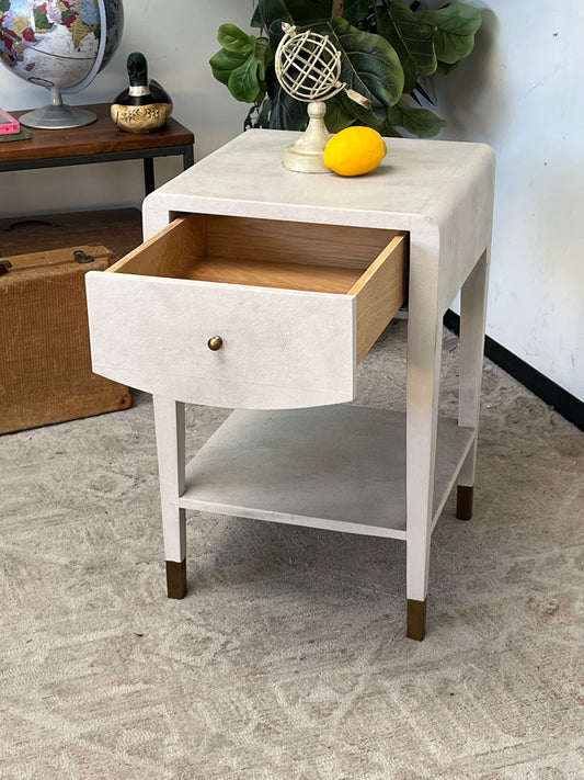 Modern Faux Raffia Nightstand