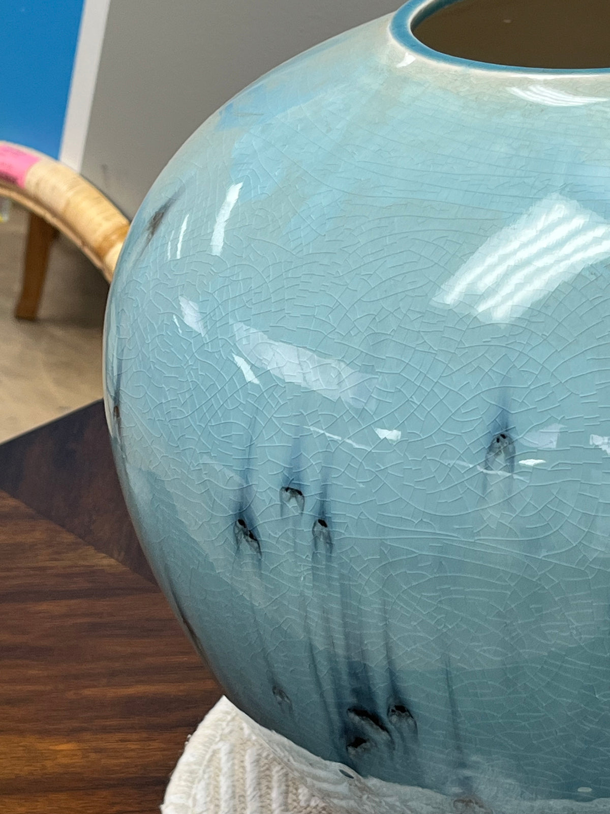 Rounded Ceramic Two-Tone Vase