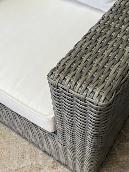 Outdoor Poly Rattan Gray Swivel Chair