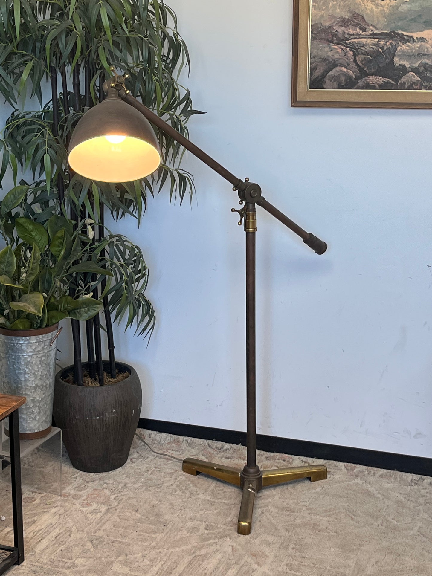 Leviton Mid Century Brass Dome Floor Lamp