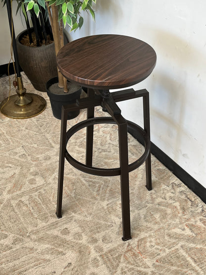Industrial Style Metal Swivel Stool