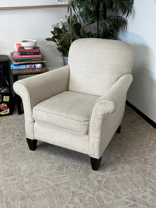 Modern Style Beige Linen Armchair
