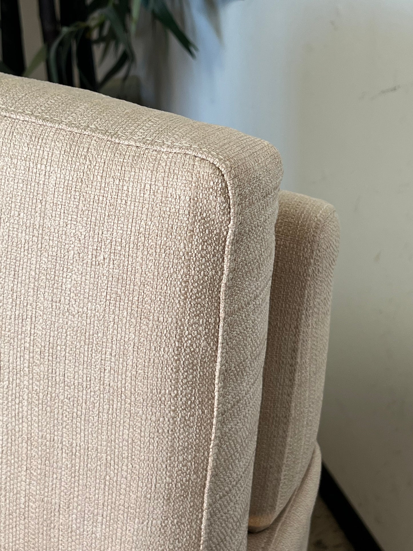 Modern Beige Linen Armchair