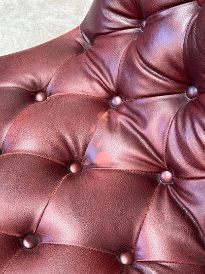 Faux Leather Tufted Club Chairs