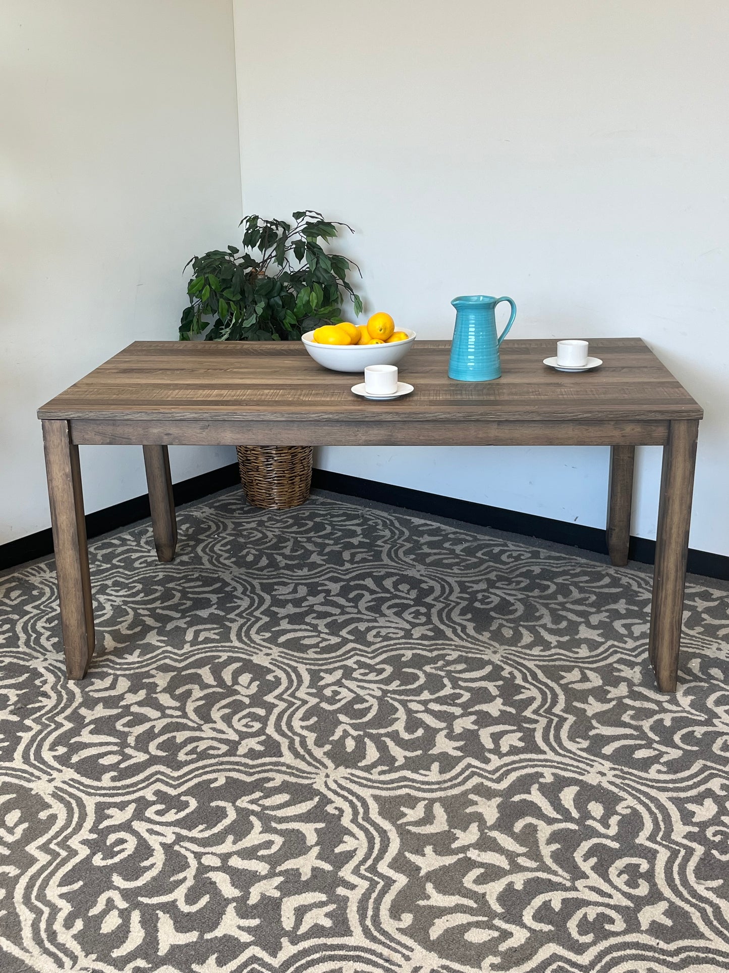 Light Brown Modern Rectangular Dining Table