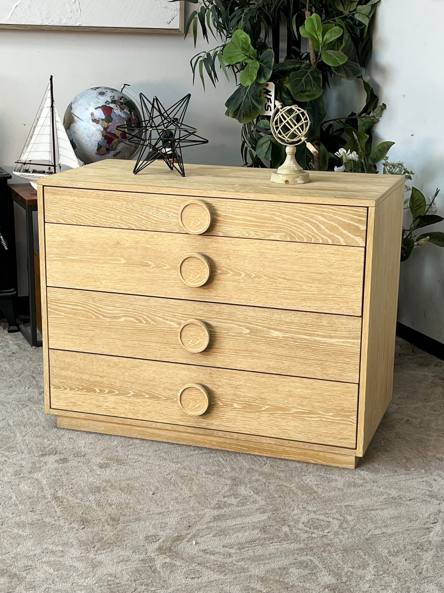 Modern Wooden 4 Drawer Nightstand
