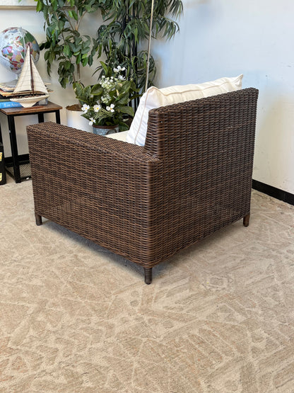 Outdoor Brown Rattan Left-Arm Seat