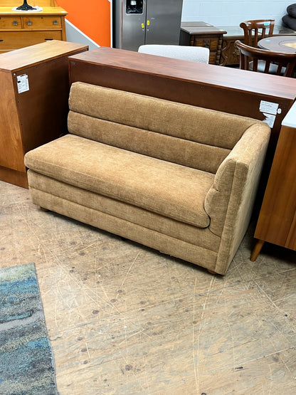 Modern Brown Linen Loveseat