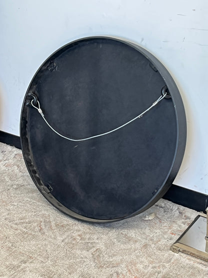 Modern Black 24" Rounded Metal Mirror