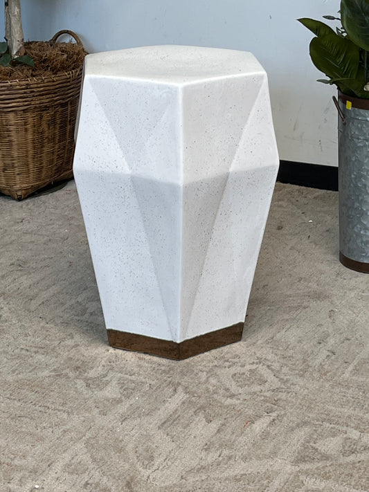 White Geometric Stool