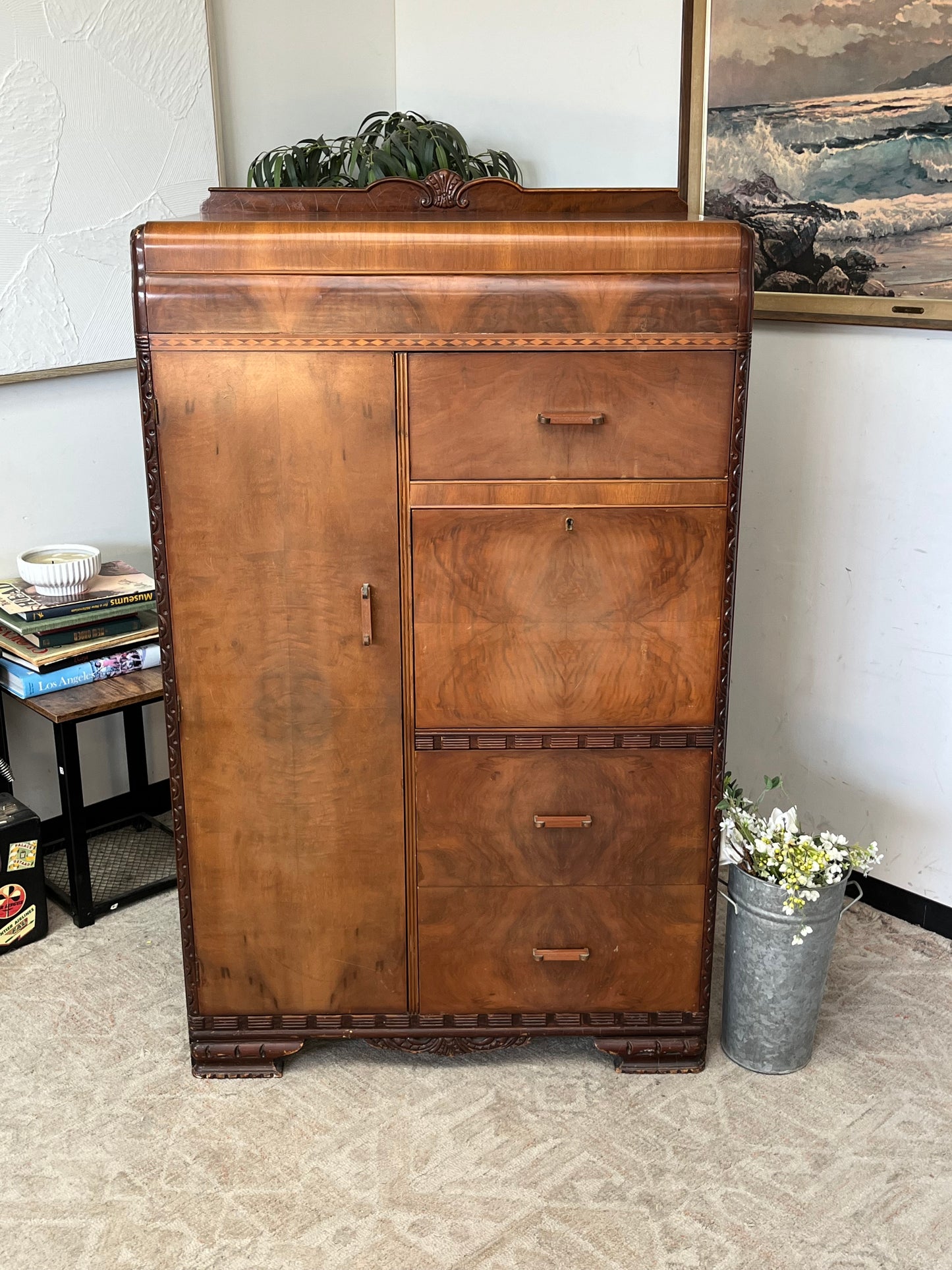 Art Deco Style Wooden Armoire