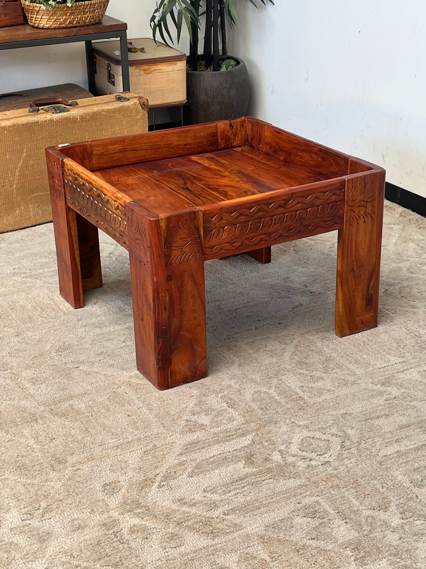 Carved Wooden Coffee Table