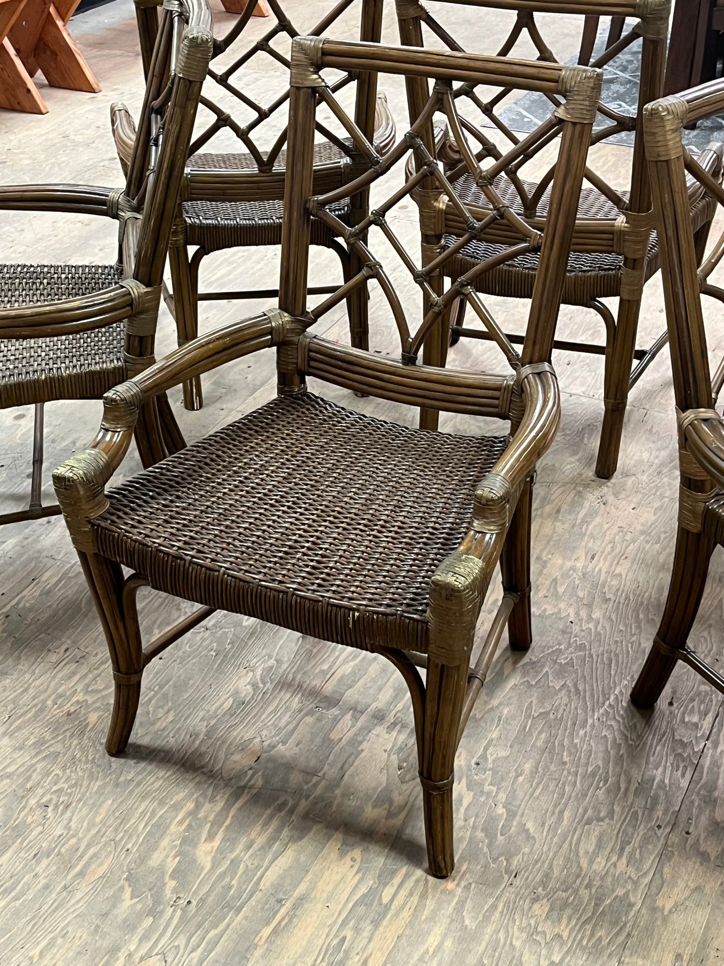 Bohemian Bamboo & Rattan Dining Chair Set Of 6