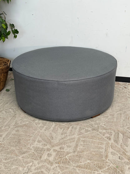 Modern 42" Round Blue Ottoman