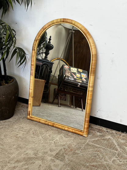 Natural Rattan Large Arched Mirror