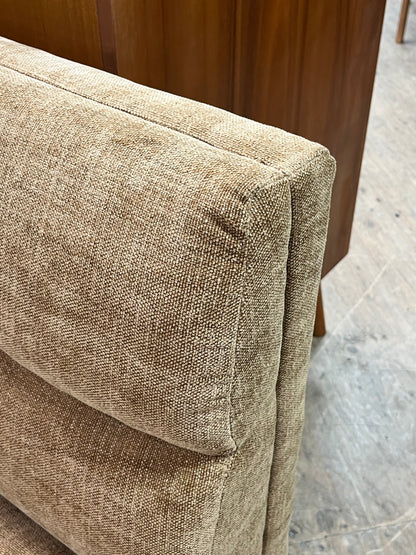 Modern Brown Linen Loveseat