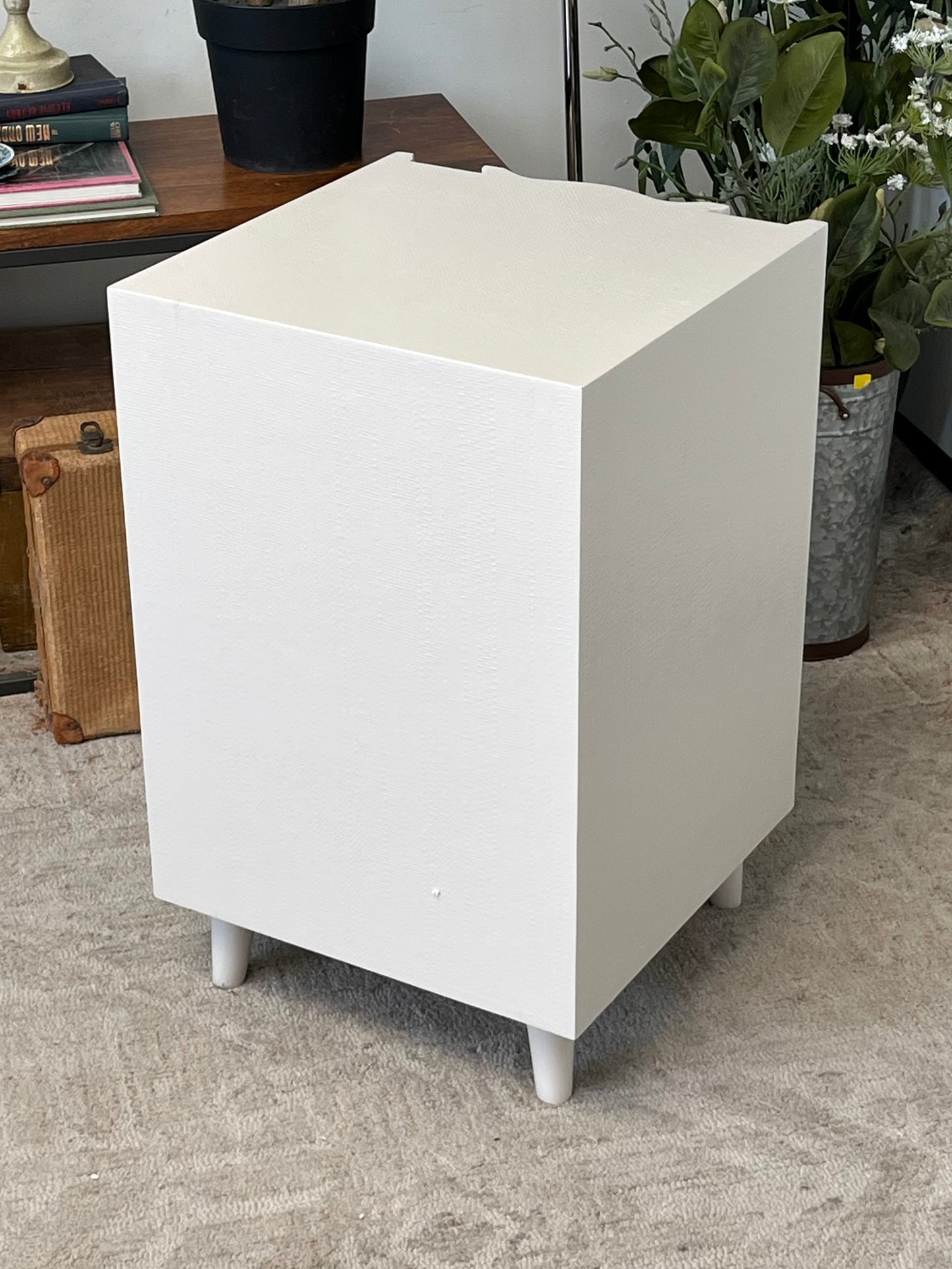 3-Drawer Faux Raffia Nightstand