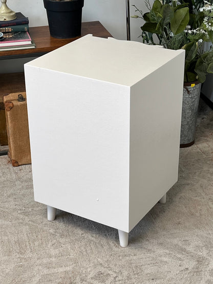 3-Drawer Faux Raffia Nightstand