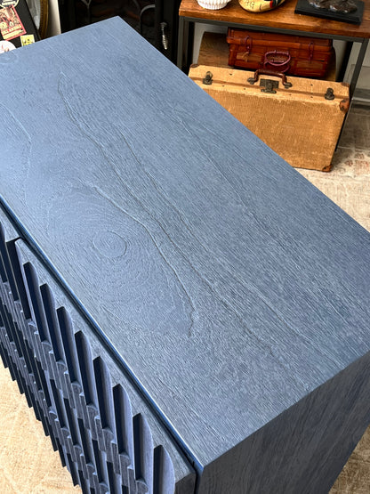 Mid Century Style Fluted Bar Cabinet