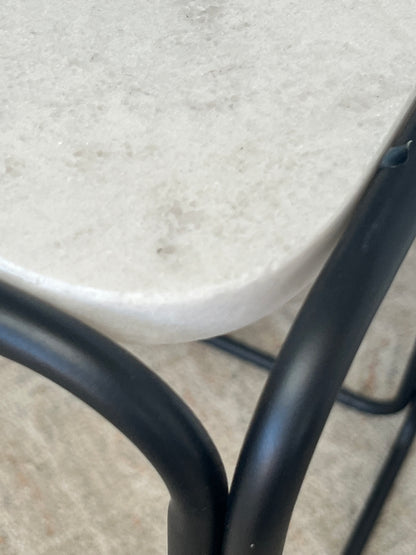 Rectangular Marble Nested Side Table Set of 2