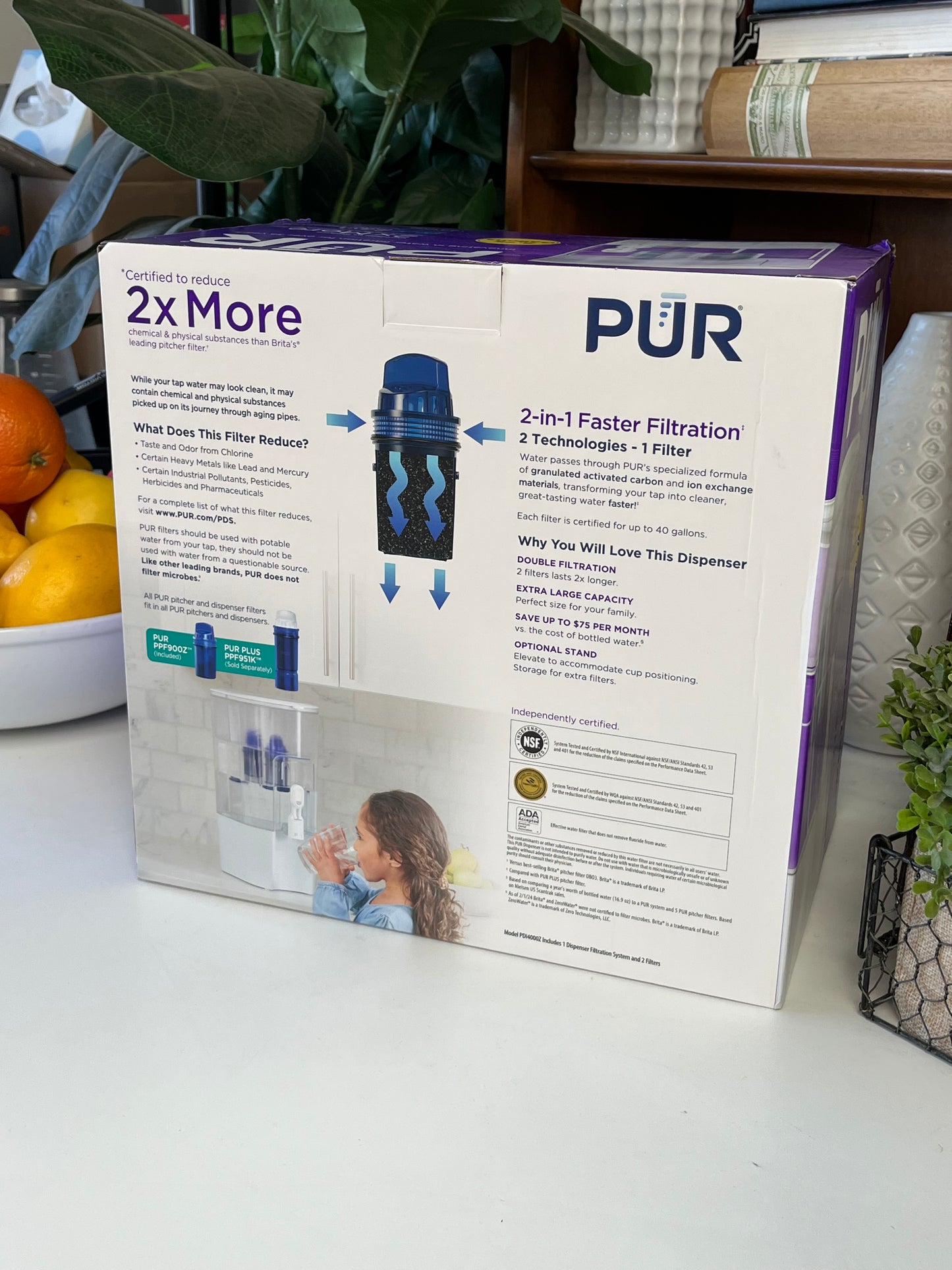 PUR 44 Cup XL Dispenser Filtration System with 2 Filters