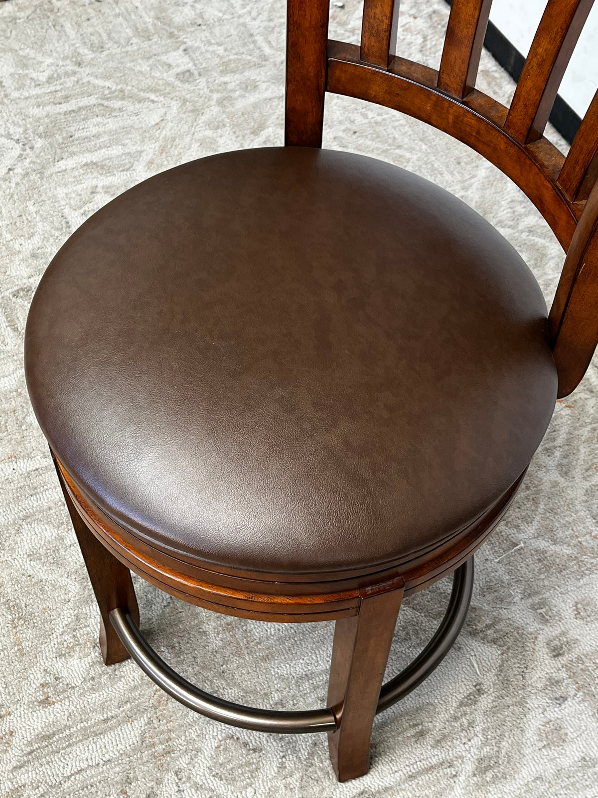Wooden Counter-Height Swivel Chair