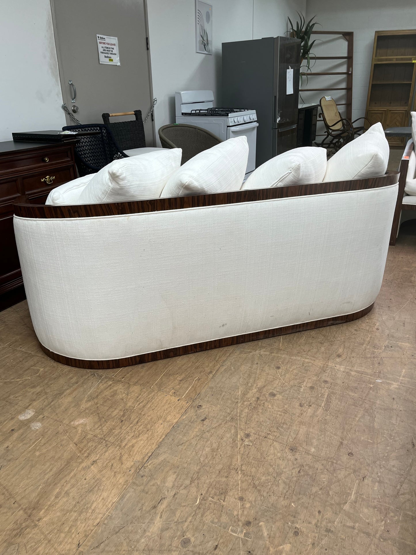 Kreiss Round Back Sofa - Several Stains