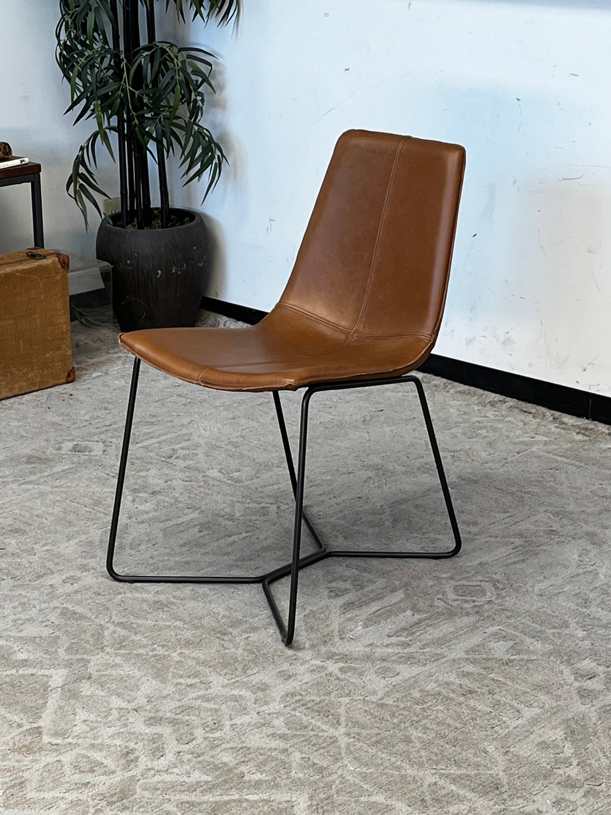 Mid Century Style Leather Dining Chair