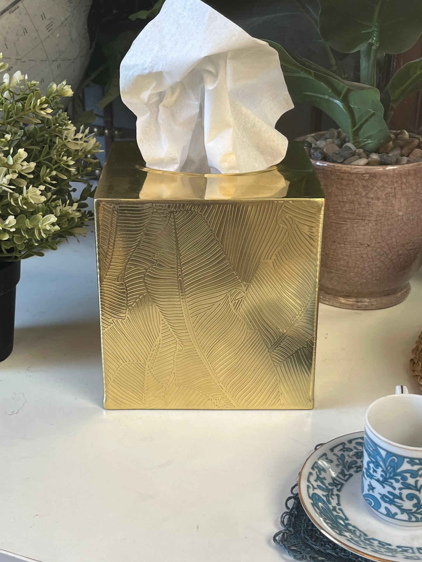 Gold Toned Tissue Box