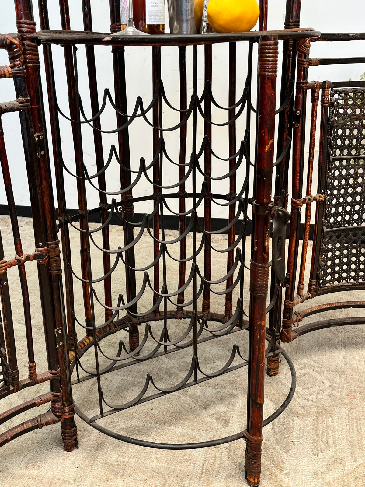 Bamboo Birdcage Style Bar Cabinet