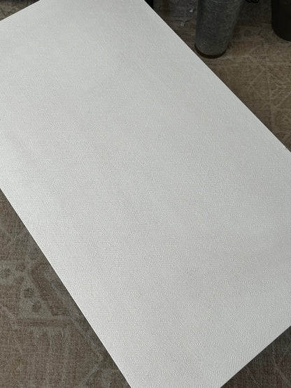 Linen-Wrapped White Coffee Table