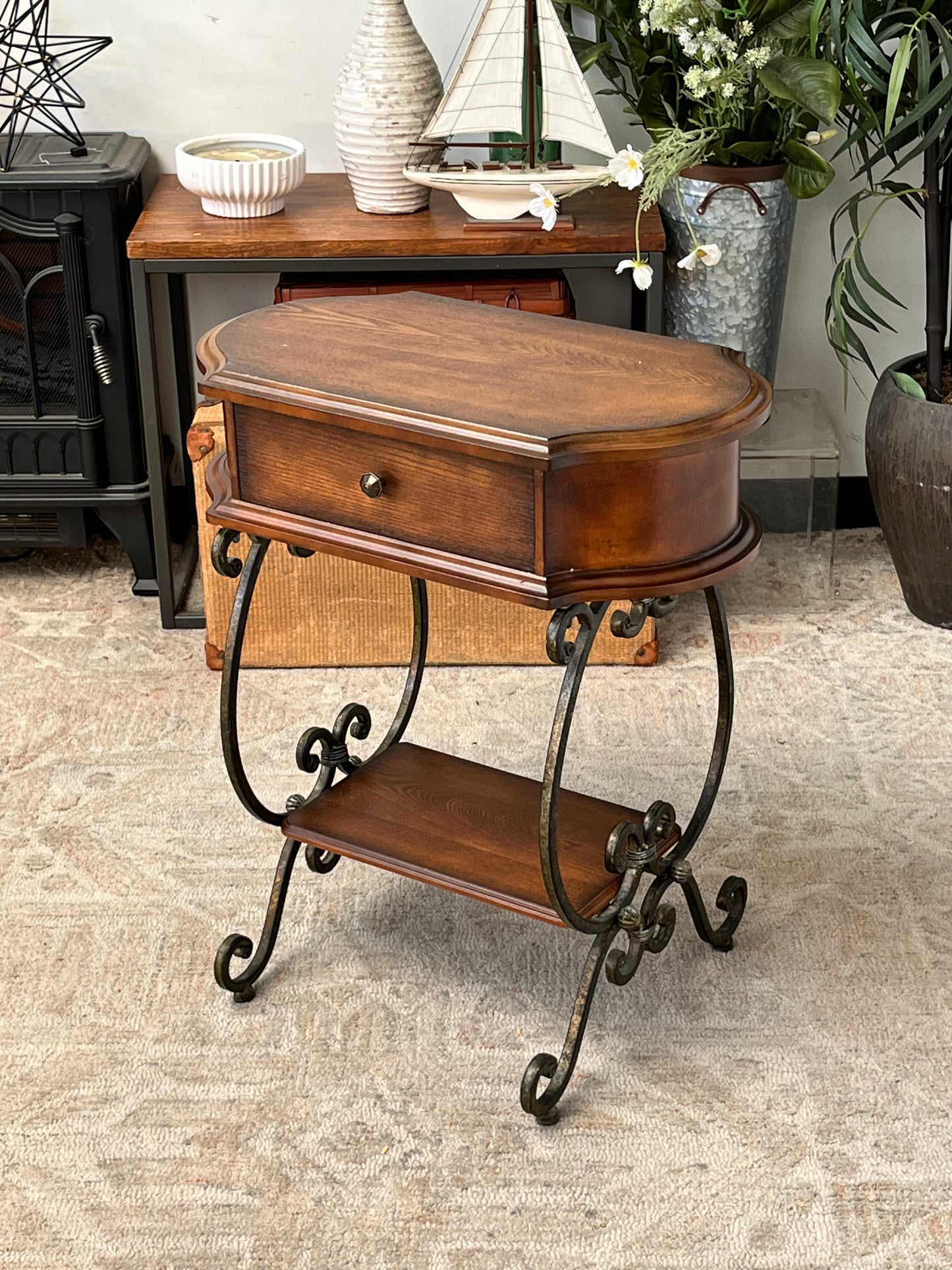 Vintage Style Wooden End Table