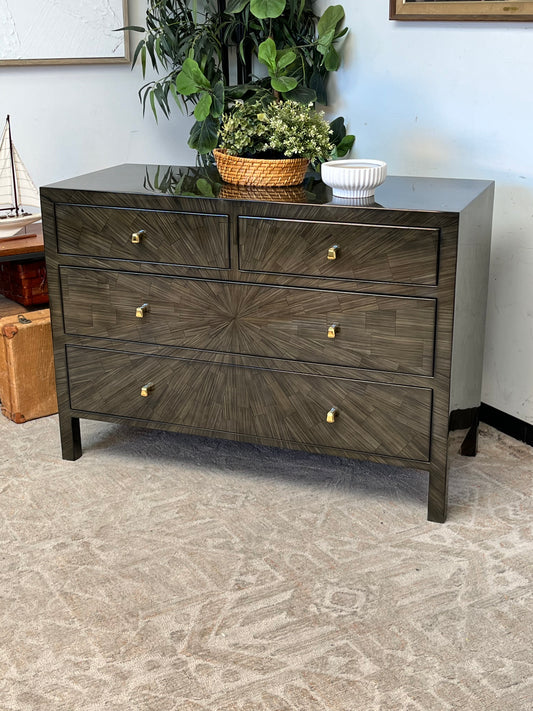 Modern Faux Horn Olive Green Dresser