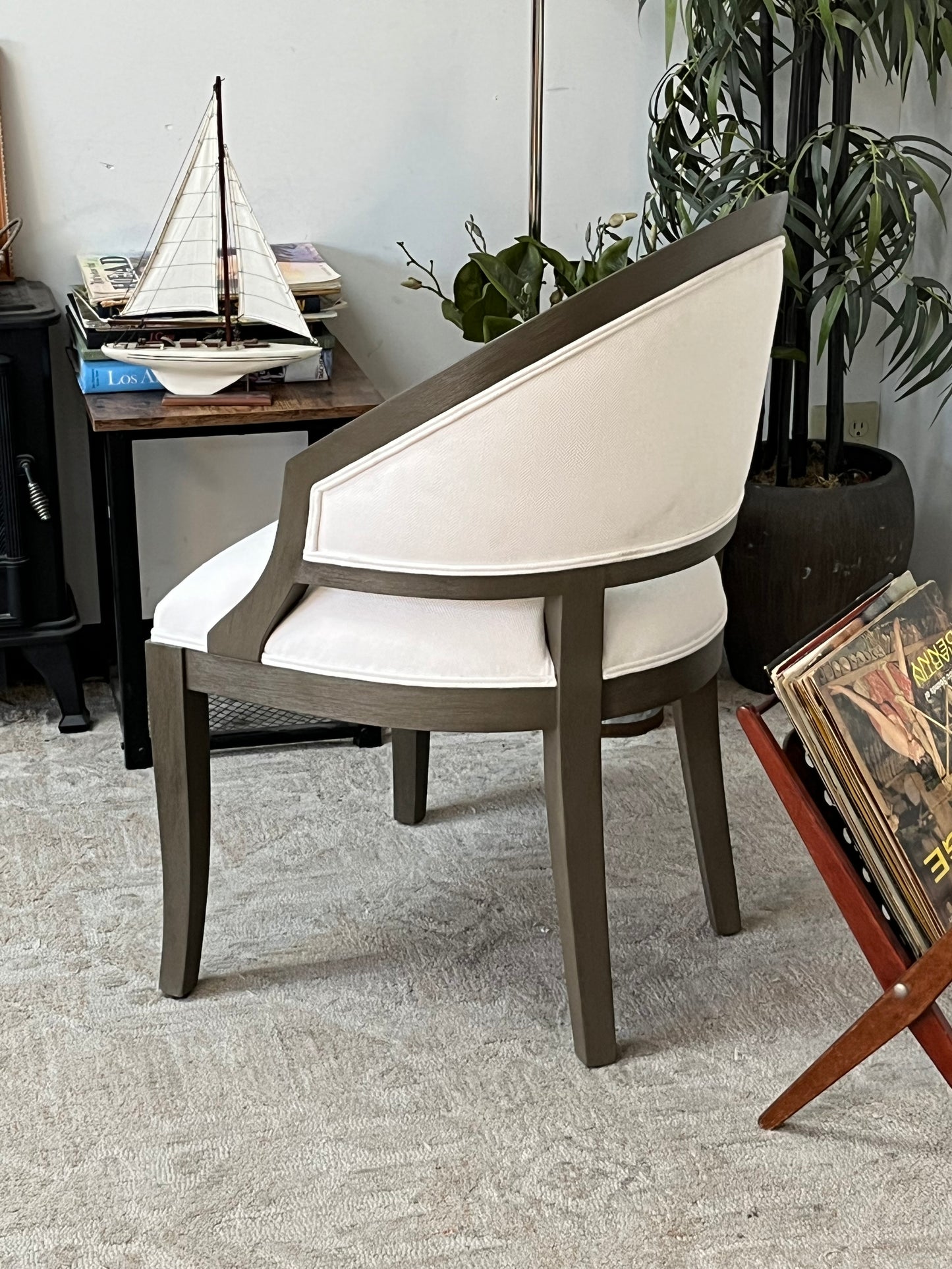 Modern White Upholstered Accent Chair