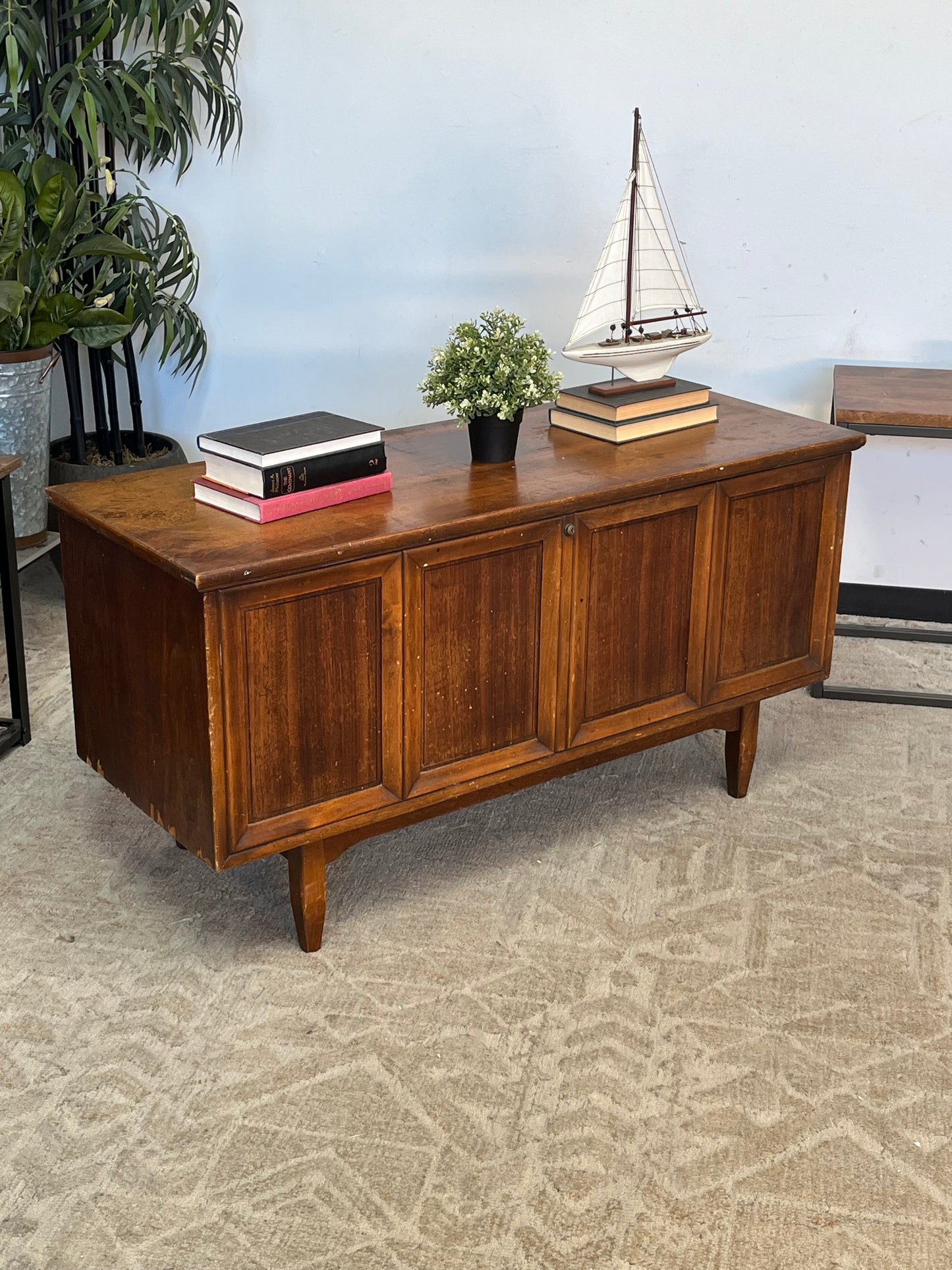 Lane Furniture Mid Century Wooden Cedar Chest - Broken Leg