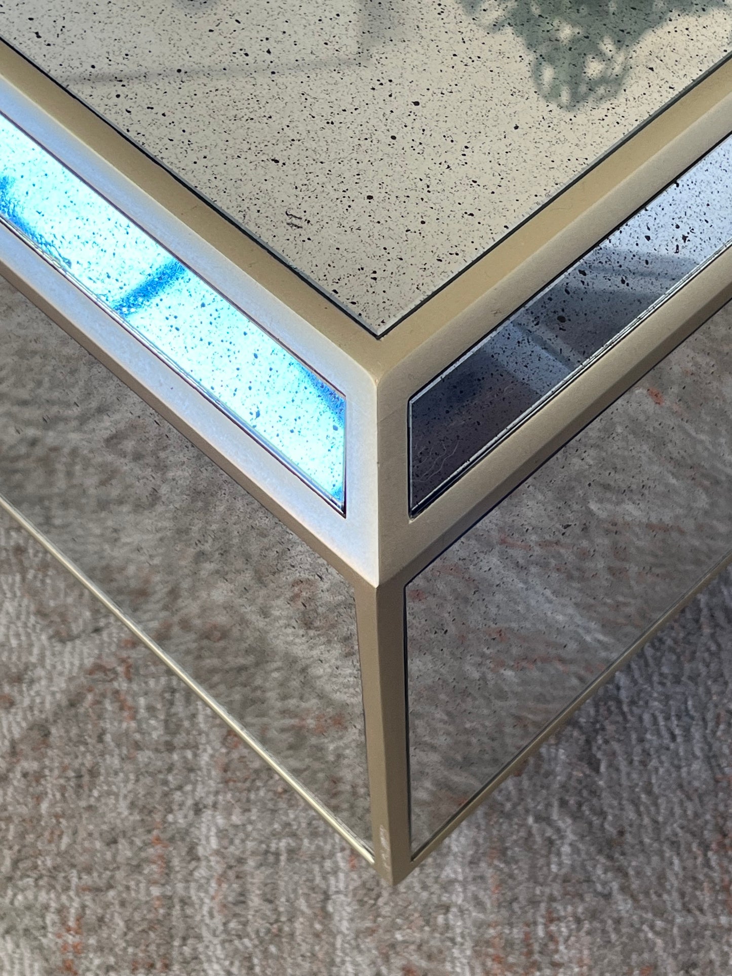 Modern Mirrored Glass Coffee Table