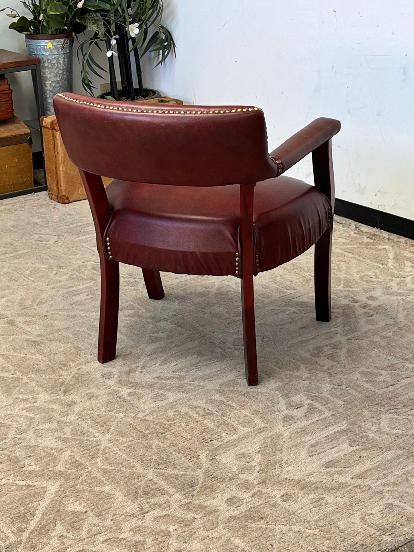 Traditional Style Red Armchair