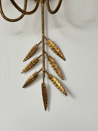 Rustic Style Floral Gold Sconce
