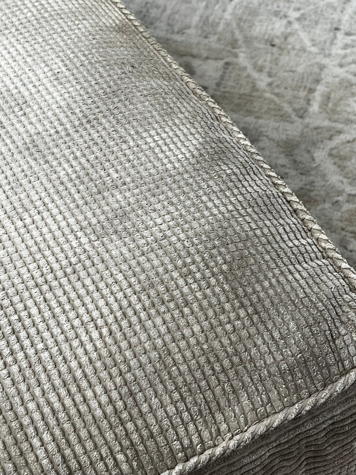 Crate & Barrel Linen Ottoman w/ Storage
