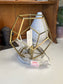 Modern Geometric Brass Marble Accent Lamp