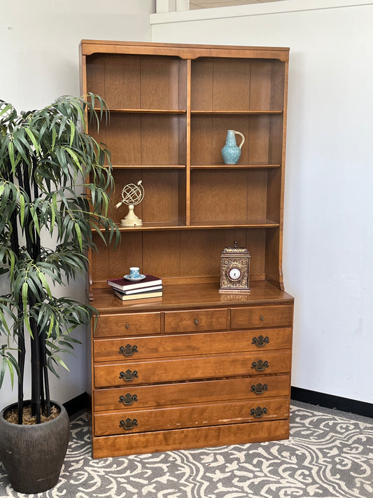 Ethan Allen Brown Dresser With Bookcase