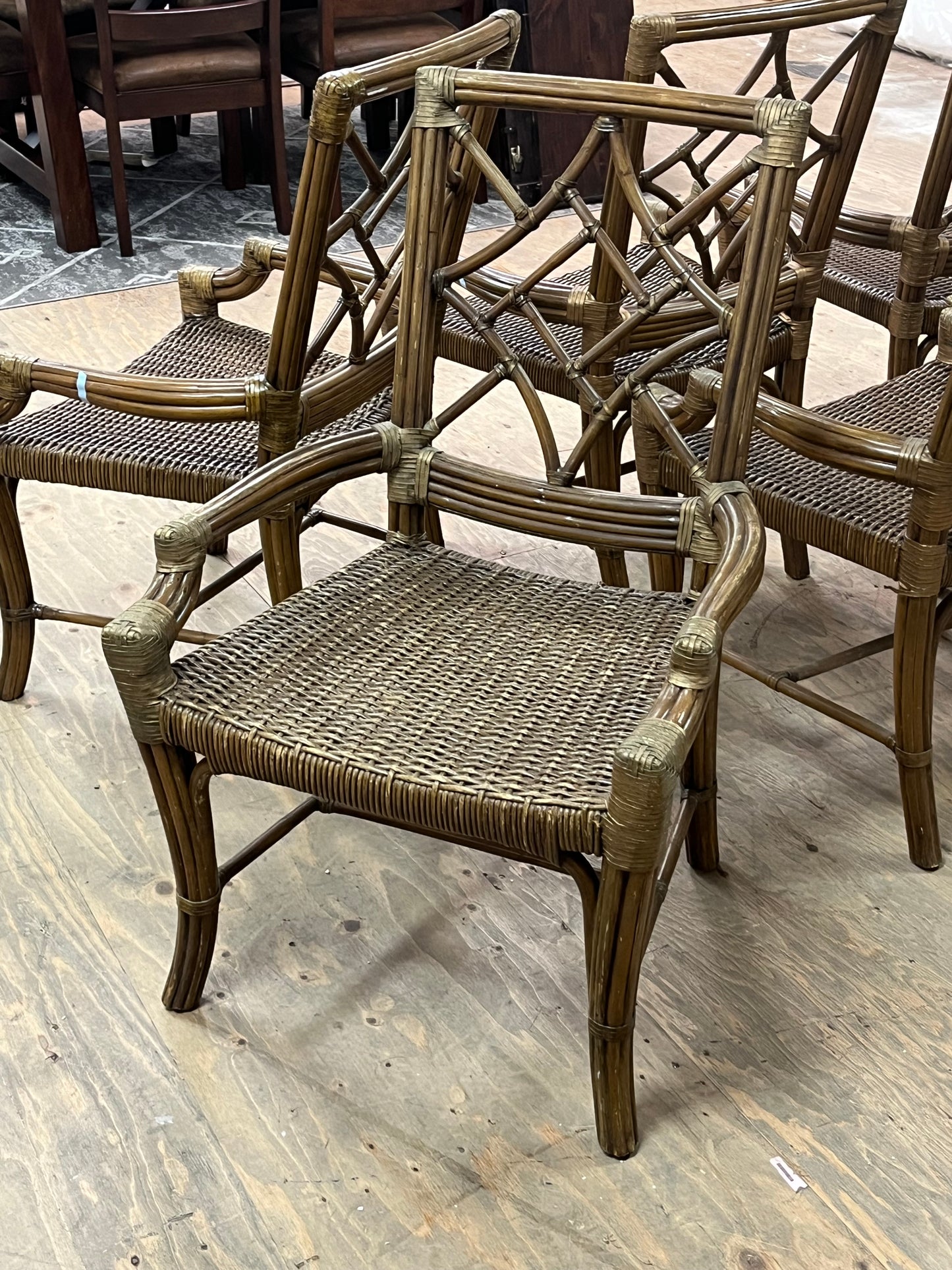 Bohemian Bamboo & Rattan Dining Chair Set Of 6