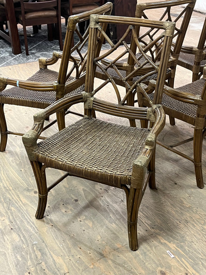 Bohemian Bamboo & Rattan Dining Chair Set Of 6