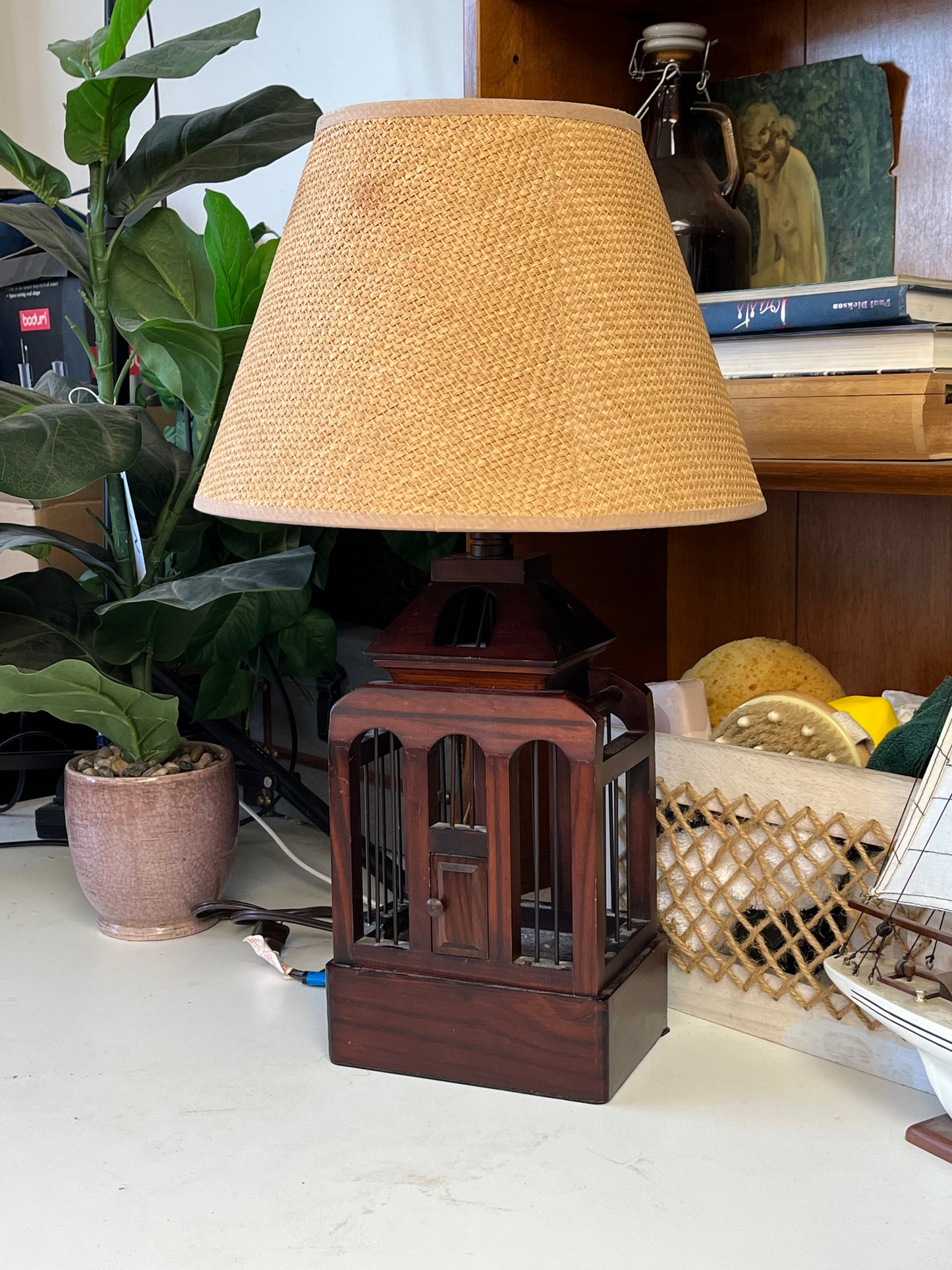Vintage Birdcage Table Lamp