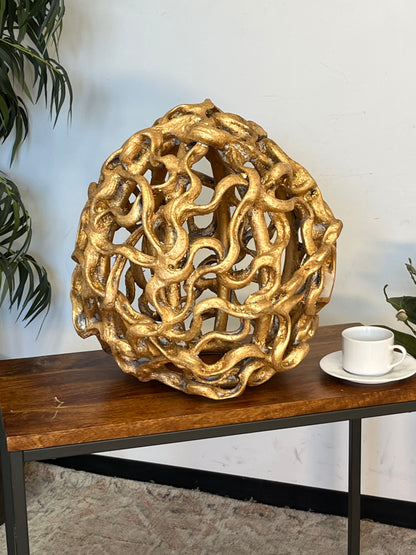 Gold Finished Abstract Large Orb