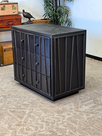 Brutalist 3 Drawer End Table