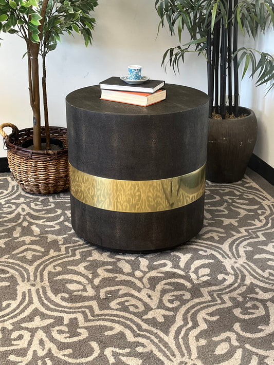 Mid Century Style Faux Leather Side Table