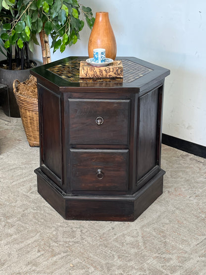 Modern Style End Table With Mosaic Inaly