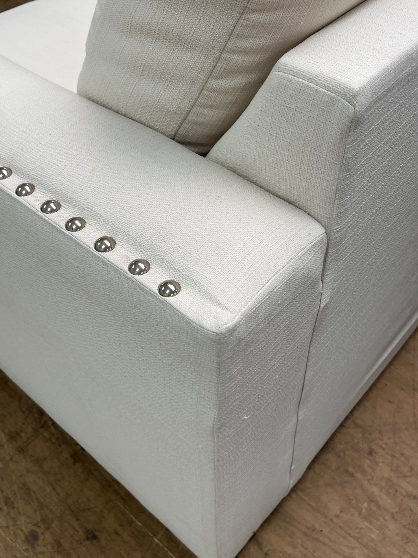 Modern Style White Linen Couch